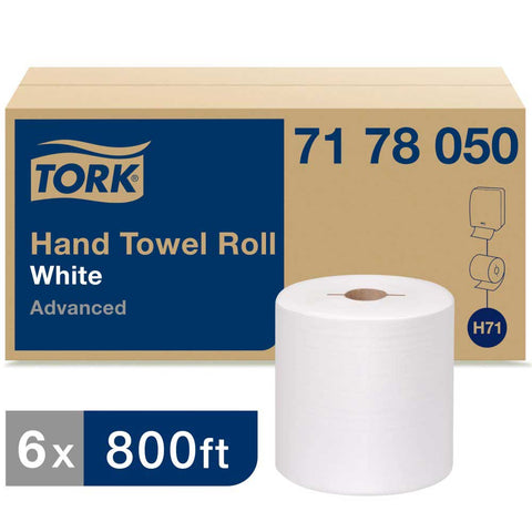 Tork White Paper Advanced Hand Towel Roll, 7.438 inch x 800 Feet -- 6 per case