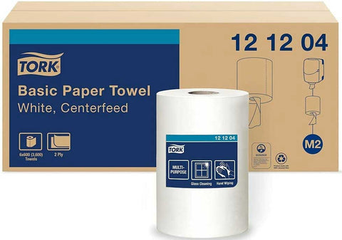 Essity Tork Advanced Soft Centrefeed White 2 Ply Paper Hand Towel Roll - 600 sheets per roll -- 6 rolls per case