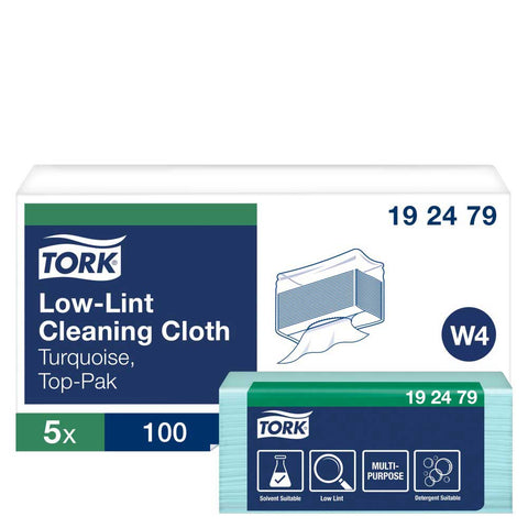 Tork 1 Ply Molded Fiber Paper Turquoise Low-Lint Disposable Cleaning Cloth, 4.063 x 13.5 inch -- 5 per case