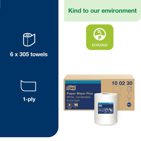 Tork White 1 Ply Centerfeed Molded Fiber Paper Wiper, 299.917 feet x 7.7 inch -- 6 per case