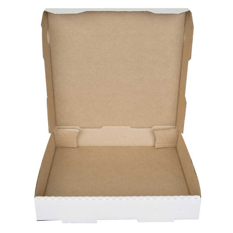 Stronghaven Corrugated Cardboard Kraft White B-Flute Pizza Box -- 50 per case