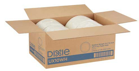 Dixie White Medium Weight Paper Plate, 10-1/16 inch -- 500 per case