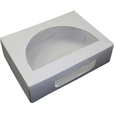Dixie White Cellulose 1/4 Sheet Window Cake Box, 10 x 14 x 4 inch -- 100 per case