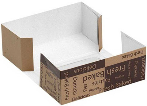 Georgia Pacific Dixie Kraft Printed Brown Windowed Donut Box, 9 x 4 x 3 inch -- 100 per case