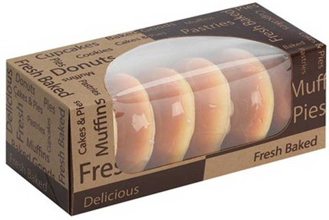 Georgia Pacific Dixie Kraft Printed Brown Windowed Donut Box, 9 x 4 x 3 inch -- 100 per case