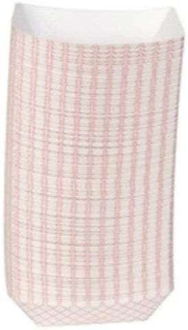 Georgia Pacific Dixie Polycoated Paper Red Plaid Food Tray, 4.69 x 6.25 x 1.59 inch -- 1000 per case