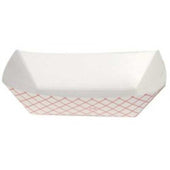 Dixie Kant Leek Rectangular Red Plaid Polycoated Paper Food Tray, 2 Pound Capacity -- 500 per case