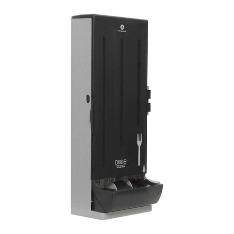 Dixie Translucent Black Polystyrene Series-O Classic Fork Dispenser, 8.78 x 10 x 24.75 inch