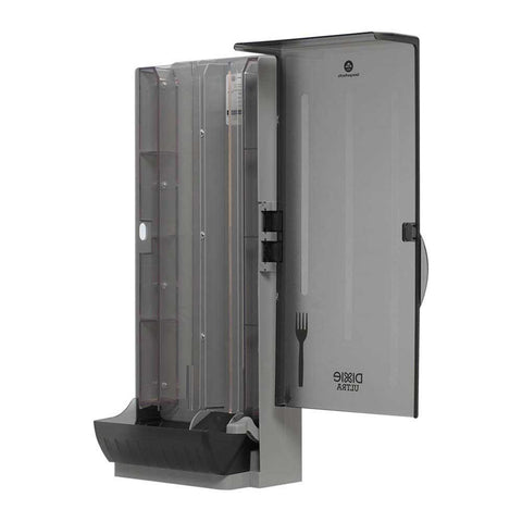Dixie Translucent Black Polystyrene Series-O Classic Fork Dispenser, 8.78 x 10 x 24.75 inch
