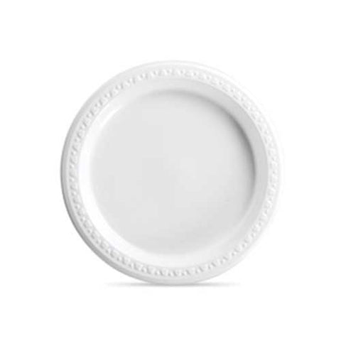 Chinet White Plastic Heavy Weight Round Plate -- 1000 per case