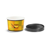 Huhtamaki Streetside Paperboard Container with Black Vented Lid, 12 Ounce Capacity -- 250 per case