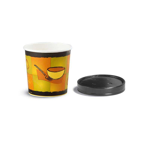 Huhtamaki Streetside Tall Paperboard Container with Vented Lid, 16 Ounce Capacity -- 250 per case