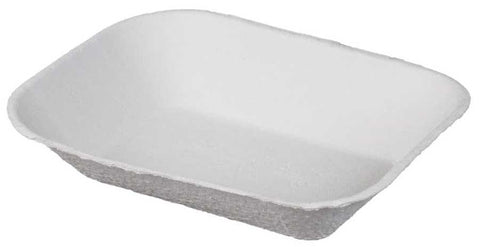Huhtamaki Savaday Molded Fiber Just/ No 300 White Food Tray, 9 x 7 x 2 1/4 -- 500 per case
