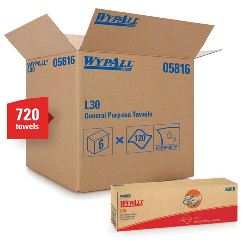 Wypall White Paper Rectangular Pop Up Wiper, 16.039 x 9.8 inch -- 720 per case