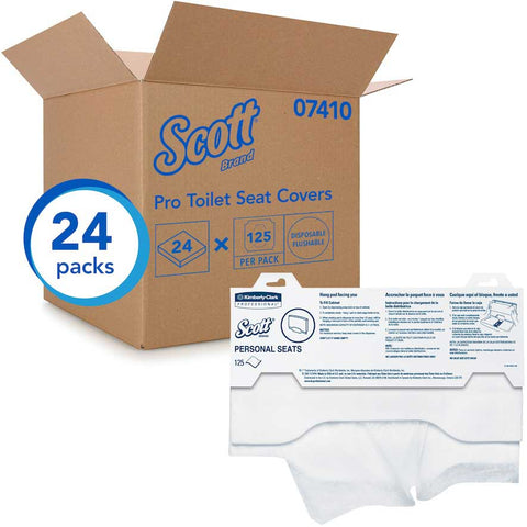Kimberly Clark Scott Personal White Seat Cover, 15 x 18 inch -- 3000 per case