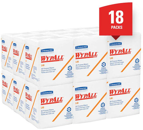 WypAll Double Re-Crepe White 1/4 Fold Disposable Cleaning and Drying Towel, 12.5 x 14.4 inch -- 1008 per case