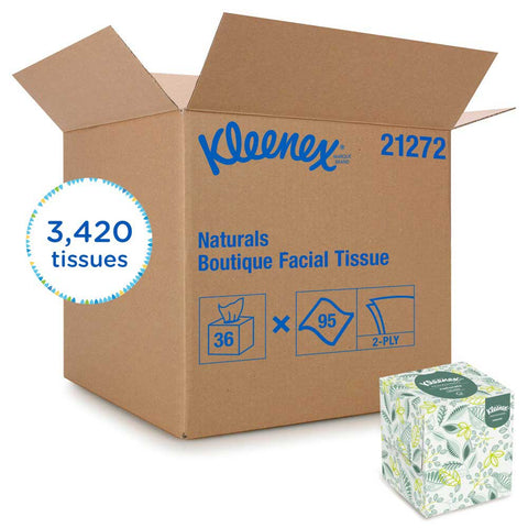 Kleenex White 2 Ply Paper Facial Tissue, 8.2 x 8.4 x 13.63 inch -- 36 per case