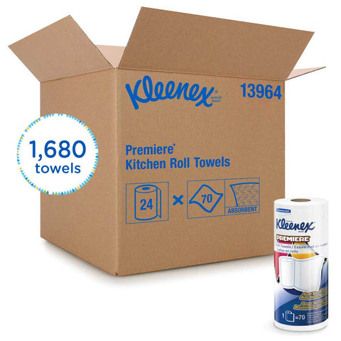 Kleenex White Paper Kitchen Towel Roll -- 24 rolls per case