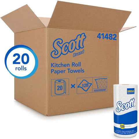 Scott White 1 Ply Kitchen Roll Paper Towel, 11.0 x 8.78 inch -- 20 per case
