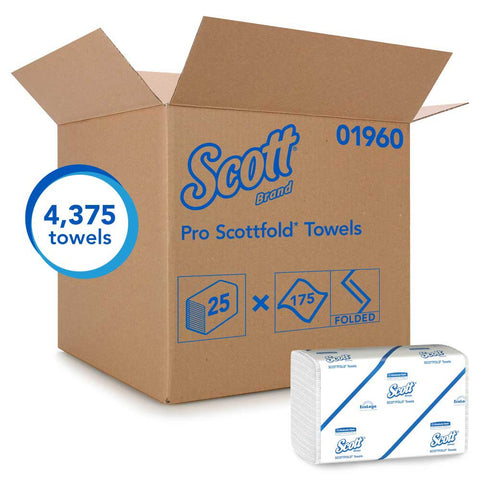 Scott Pro Scottfold White Paper Towel, 7.8 x 12.4 inch -- 4375 per case