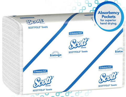 Scott Pro Scottfold Multifold White Paper Towel, 12.4 x 9.4 x 9.625 inch -- 4375 per case