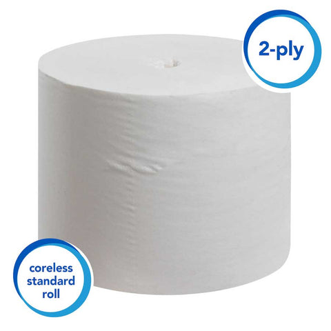 Scott Essential Coreless 2-Ply Standard Roll Toilet Paper - 1000 sheets per roll -- 36 rolls per case
