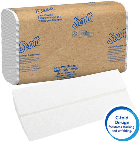 Kimberly Clark Scott Essential Transportation Low Wet Strength C Fold Towel -- 2400 per case
