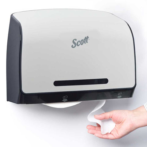 Scott Pro Plastic White Jumbo Roll Coreless Toilet Paper Dispenser, 14.13 x 10.39 x 5.87 inch