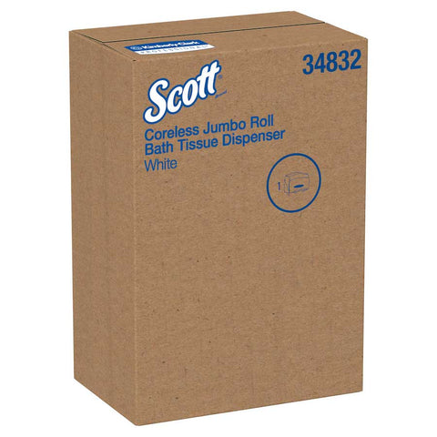 Scott Pro Plastic White Jumbo Roll Coreless Toilet Paper Dispenser, 14.13 x 10.39 x 5.87 inch