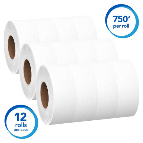 Scott White 2 Ply Cotton Jumbo Toilet Tissue Roll, 750 Feet -- 12 rolls per case