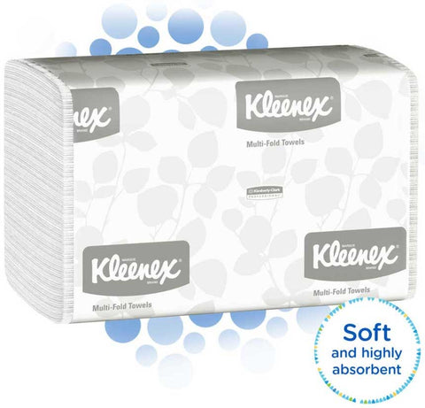 Kleenex White Rectangular Multifold Paper Towel, 9.4 x 9.2 x 9.4 inch -- 2400 per case