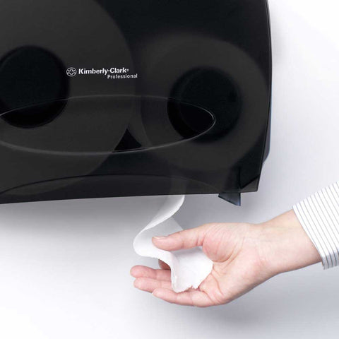 Scott Essential Smoke Black Plastic Jumbo Roll Toilet Paper Dispenser, 16 x 13.88 x 5.75 inch