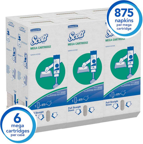 Scott 1 Ply White Mega Cartridge Napkin, 8.4 x 6.5 x 15.062 inch -- 5250 per case