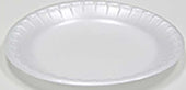Pactiv Foam Satinware White 1-Compartment Round Plate, 9 inch -- 500 per case