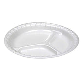 Pactiv Placestter White Expanded Polystyrene Foam Plate, 18.31 x 9.31 x 24.38 inch -- 500 per case