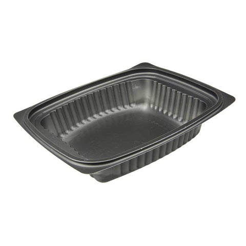 Pactiv MealMaster Black Polypropylene Rectangular 1 Compartment Container Base -- 252 per case