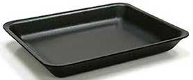 Pactiv Polystyrene Foam Number 2 Black Supermarket Tray, 8.2 x 5.7 x 0.91 inch -- 500 per case