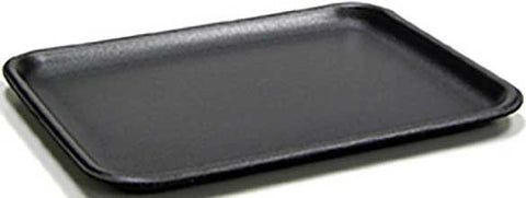 Pactiv Polystyrene Foam 4S Black Supermarket Tray, 9.125 x 7.125 x 0.65 inch -- 500 per case