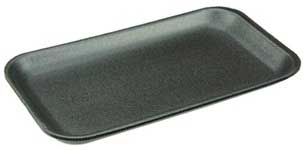 Pactiv Polystyrene Foam Number 17S Black Meat Tray, 8.3 x 4.8 x 0.65 inch -- 1000 per case