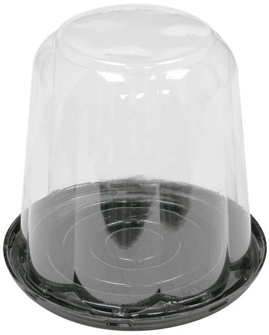 Pactiv RPET Black Cake Base with Rose Dome Lid, 2 Ounce Capacity -- 160 per case