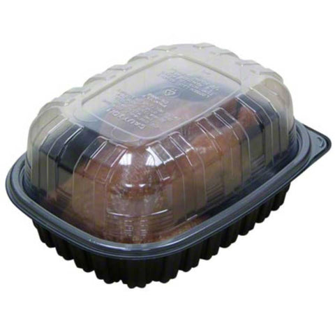 Pactiv Polypropylene Black and Clear Medium Chicken Roaster Container -- 100 per case