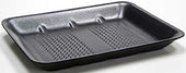 Pactiv Polystyrene Foam Number 8H Black Heavy Supermarket Tray, 10.58 x 8.33 x 1.18 inch -- 400 per case