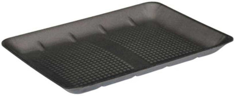 Pactiv Polystyrene Foam Black Heavy Supermarket Tray, 8 Ounce Capacity -- 100 per case