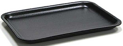 Pactiv Polystyrene Foam Number 20S Black Supermarket Tray, 8.3 x 4.8 x 0.65 inch -- 500 per case