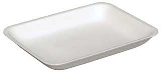 Pactiv Polystyrene Foam 8H White Heavy Supermarket Tray,10.58 x 8.33 x 1.18 inch -- 400 per case