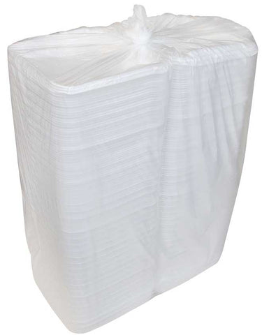 Pactiv SmartLock Polystyrene Foam Medium White 3-Compartment Hinged-Lid Takeout Container, 8 Ounce Capacity -- 150 per case