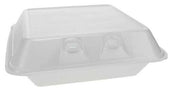 Pactiv SmartLock Polystyrene Foam Large White 1 Compartment Hinged-Lid Takeout Container, 8 Ounce Capacity -- 150 per case