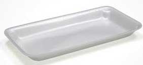 Pactiv Polystyrene Foam White Tray - Family Pack, 8 Ounce Capacity -- 100 per case