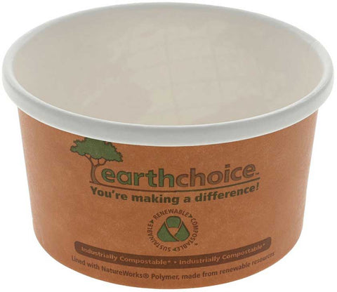 Pactiv EarthChoice PLA Paper Orange Small Compostable Lined Hot Soup Cup, 8 Ounce Capacity -- 500 per case