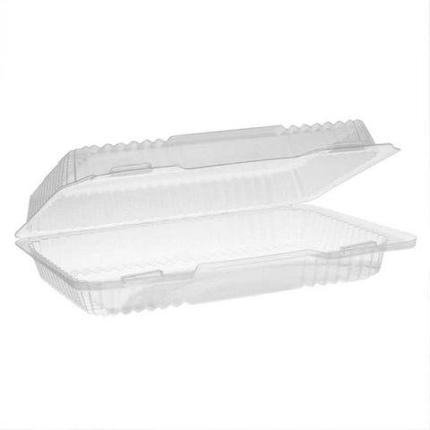 Pactiv Rectangular White OPS Hinged Lid Container -- 200 per case